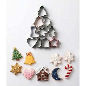 Set 10 Cortadores Galletas Navideñas Acero Inoxidable