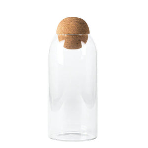 Botella Frasco Contenedor 570mL Vidrio 10cm Con Tapa Corcho
