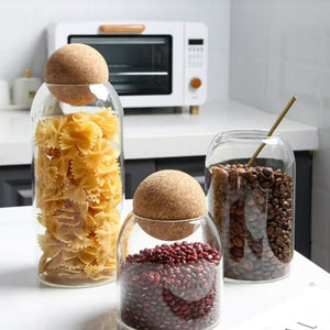 Set 3 Botellas Frascos Contenedor Vidrio Con Tapa Corcho