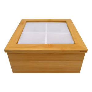 Caja Compartida Madera Sobres De Te 4 Divisiones 16x16 Cm
