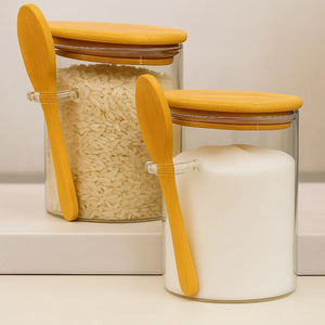 Set 2 Frasco Contenedor Hermetico 10cm Redondo Con Cuchara. Perfectos para conservar alimentos frescos y organizados. ¡Compra ahora y optimiza tu cocina!-2