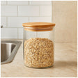 Frasco Contenedor Hermetico Vidrio 12cm Redondo Con Cuchara. Ideal para conservar alimentos frescos y organizados. ¡Compra ahora y mejora tu cocina!-1