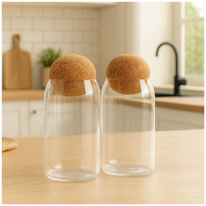 Set 2 Botellas Frascos Contenedor 570mL Vidrio 10cm Tapa. Perfectas para almacenar y conservar tus alimentos. ¡Compra ahora y organiza tu cocina!-3