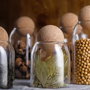 Set 3 Botellas Frascos Contenedor 880mL Vidrio 15cm Tapa Corcho. Perfectas para almacenar y decorar. ¡Compra ahora y organiza tu cocina con estilo!-3