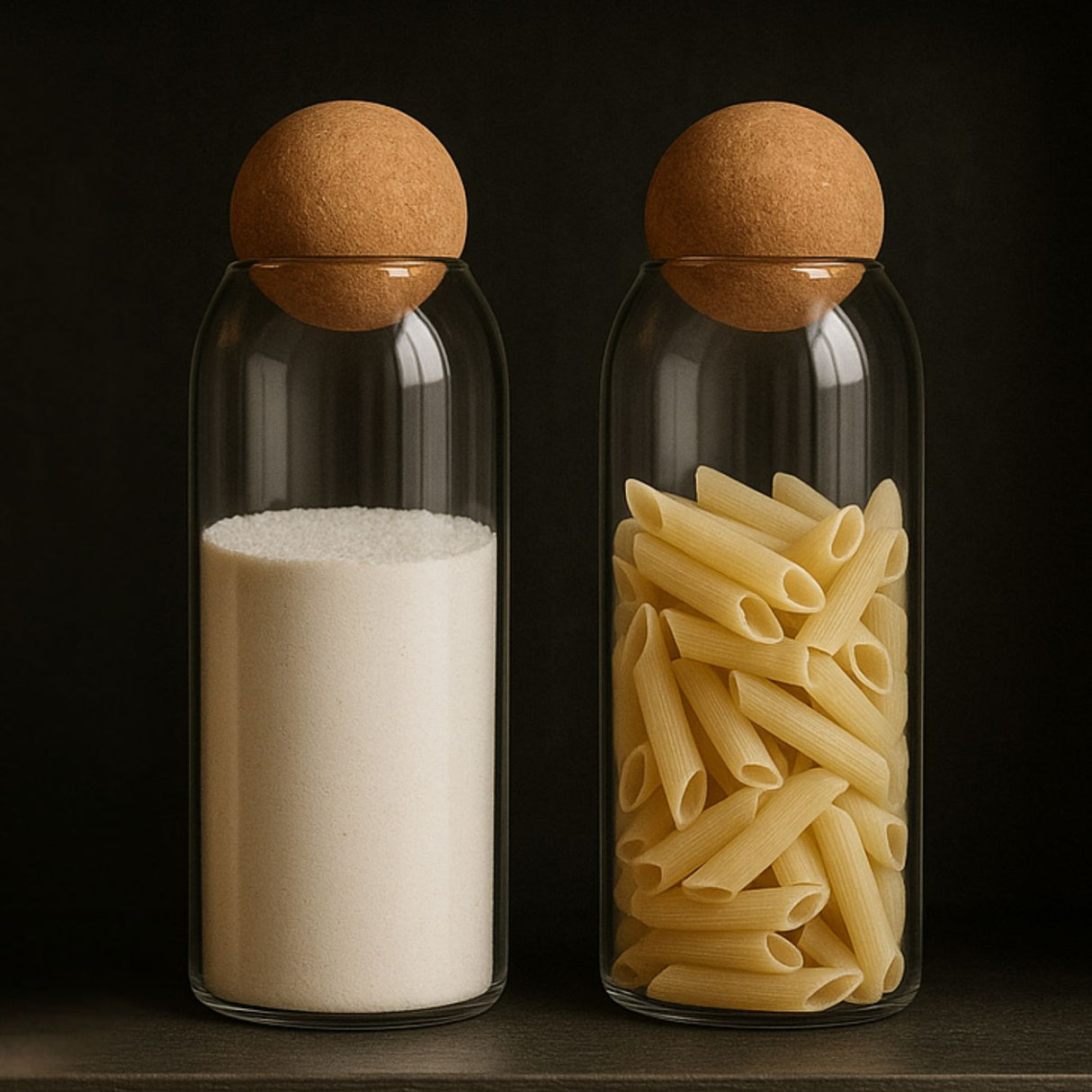 Set 2 Botellas Frascos Contenedor 1200mL Vidrio 20cm Corcho. Perfectos para almacenar y decorar. ¡Compra ahora y organiza tu hogar con estilo!-4