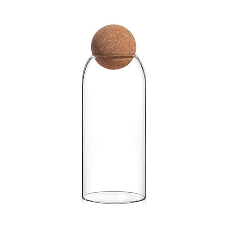 Botella Frasco Contenedor 1500mL Vidrio 25cm Con Tapa Corcho. Ideal para almacenar y servir con estilo. ¡Compra ahora y organiza tu cocina!-1
