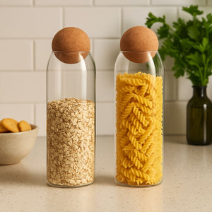 Set 2 Botellas Frascos Contenedor 1500mL Vidrio 25cm Tapa. Perfectas para almacenar y conservar tus alimentos. ¡Compra ahora y organiza tu cocina!-3