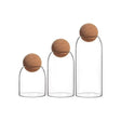 Set 3 Botellas Frascos Contenedor Vidrio Con Tapa Corcho. Perfectas para almacenar y decorar. ¡Compra ahora y organiza tu espacio con estilo!-1