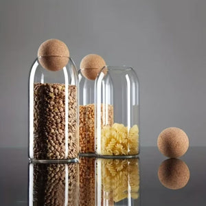 Set 3 Botellas Frascos Contenedor Vidrio Con Tapa Corcho. Perfectas para almacenar y decorar. ¡Compra ahora y organiza tu espacio con estilo!-5