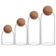 Set 4 Botellas Frascos Contenedor Vidrio Con Tapa Corcho. Perfectas para almacenar y decorar. ¡Compra ahora y organiza tu hogar con estilo!-1