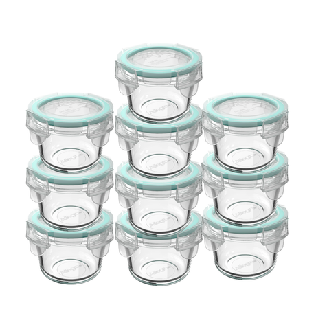 Set 10 Contenedores Hermetico Allegra Vidrio 165mL Redondo | Disparo.cl