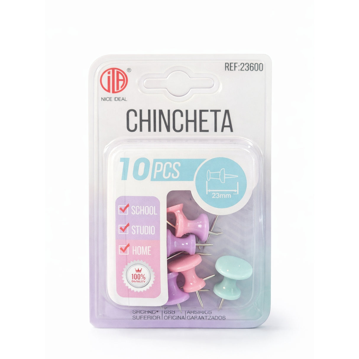 Set 10 Tachuelas de 23mm Oficina Escolar | Disparo.cl