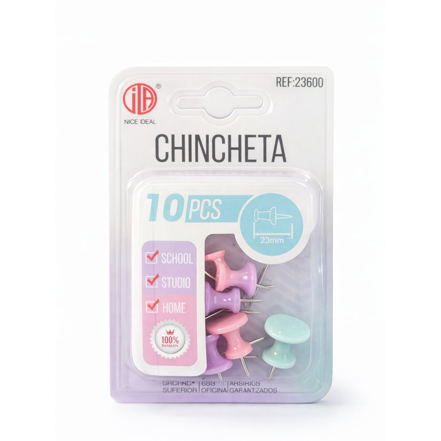 Set 10 Tachuelas de 23mm Oficina Escolar | Disparo.cl