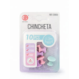 Set 10 Tachuelas de 23mm Oficina Escolar | Disparo.cl