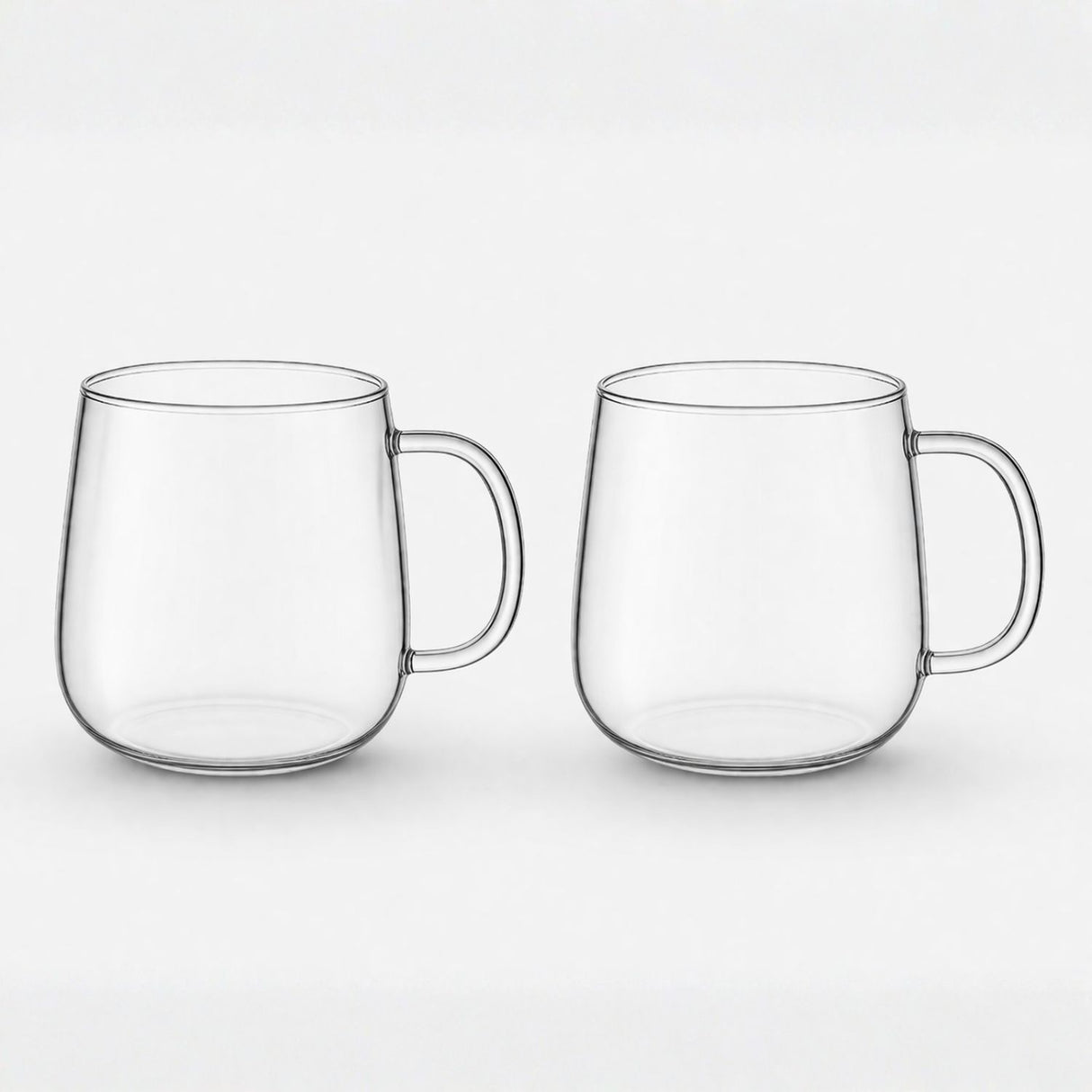 Set 2 tazas de vidrio para cafe y te fondo gris