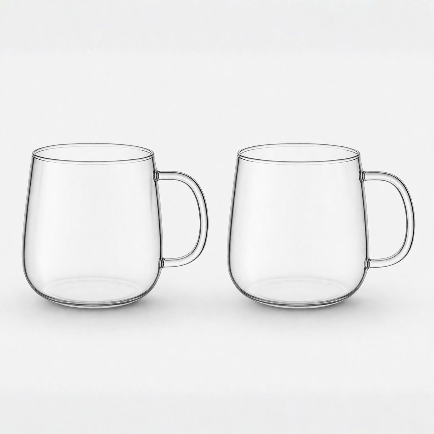 Set 2 tazas de vidrio para cafe y te fondo gris