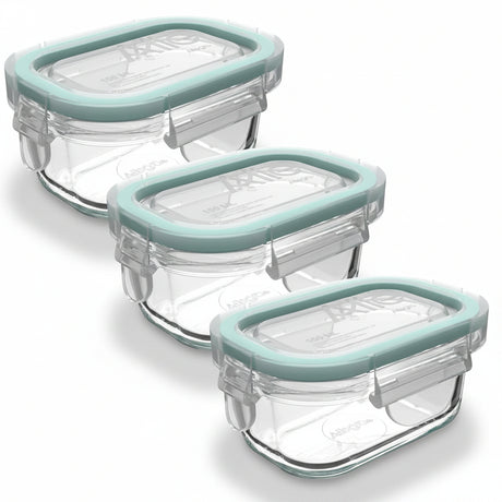 Set 3 Contenedores Hermeticos Allegra Vidrio 150mL Rectangular | Disparo.cl