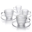 Set 4 Tazas con Platillo 110 ml Espresso Glasso