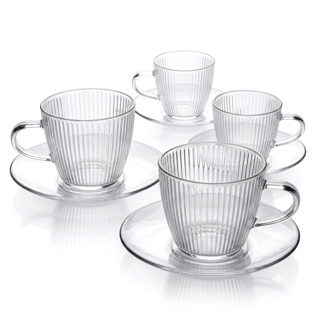 Set 4 Tazas con Platillo 110 ml Espresso Glasso