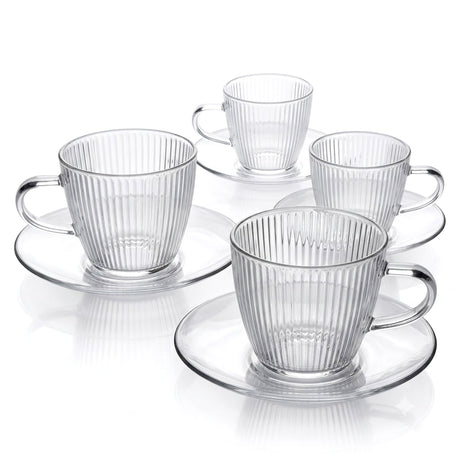 Set 4 Tazas con Platillo 110 ml Espresso Glasso
