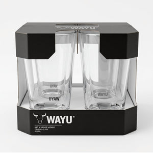 Set 4 Vasos de Vidrio 475 Ml Wayu en caja