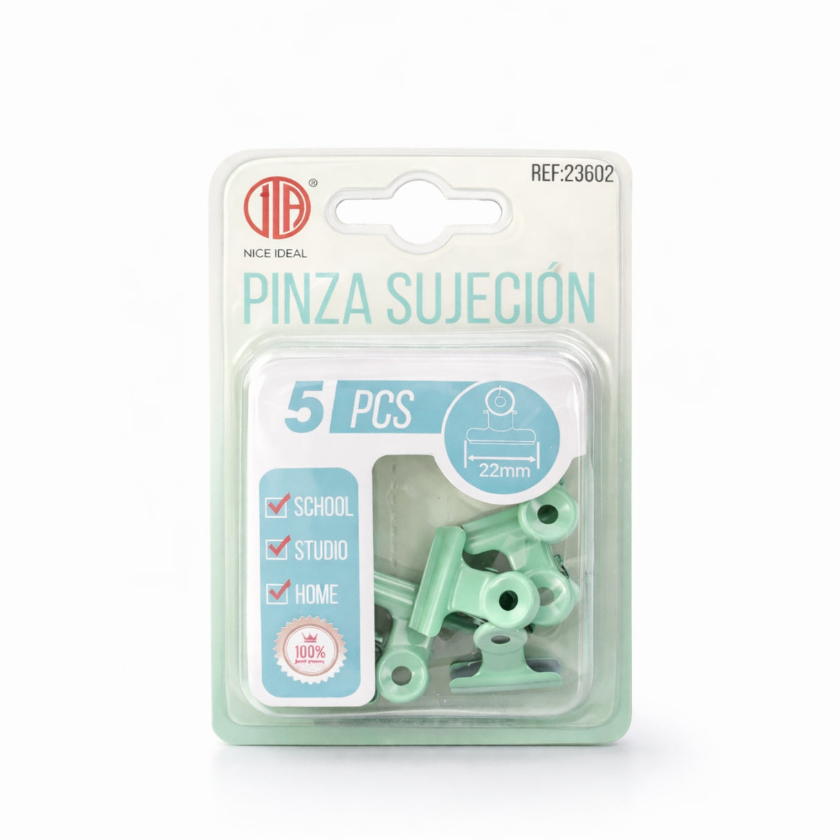 Set 5 Pinzas para Papel Metálicas 22mm Oficina Escolar | Disparo.cl
