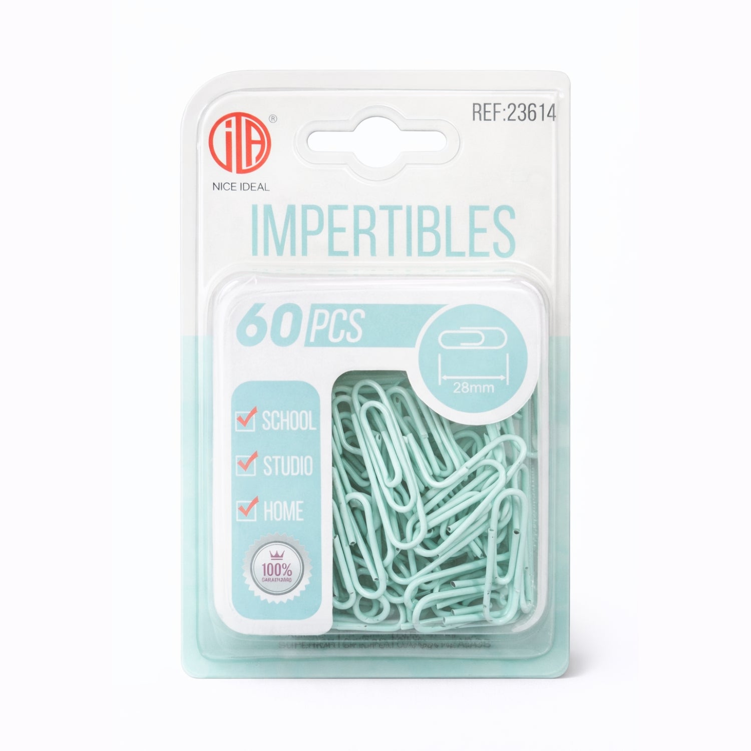Set 60 Clips Metálicos 28mm Oficina Escolar | Disparo.cl