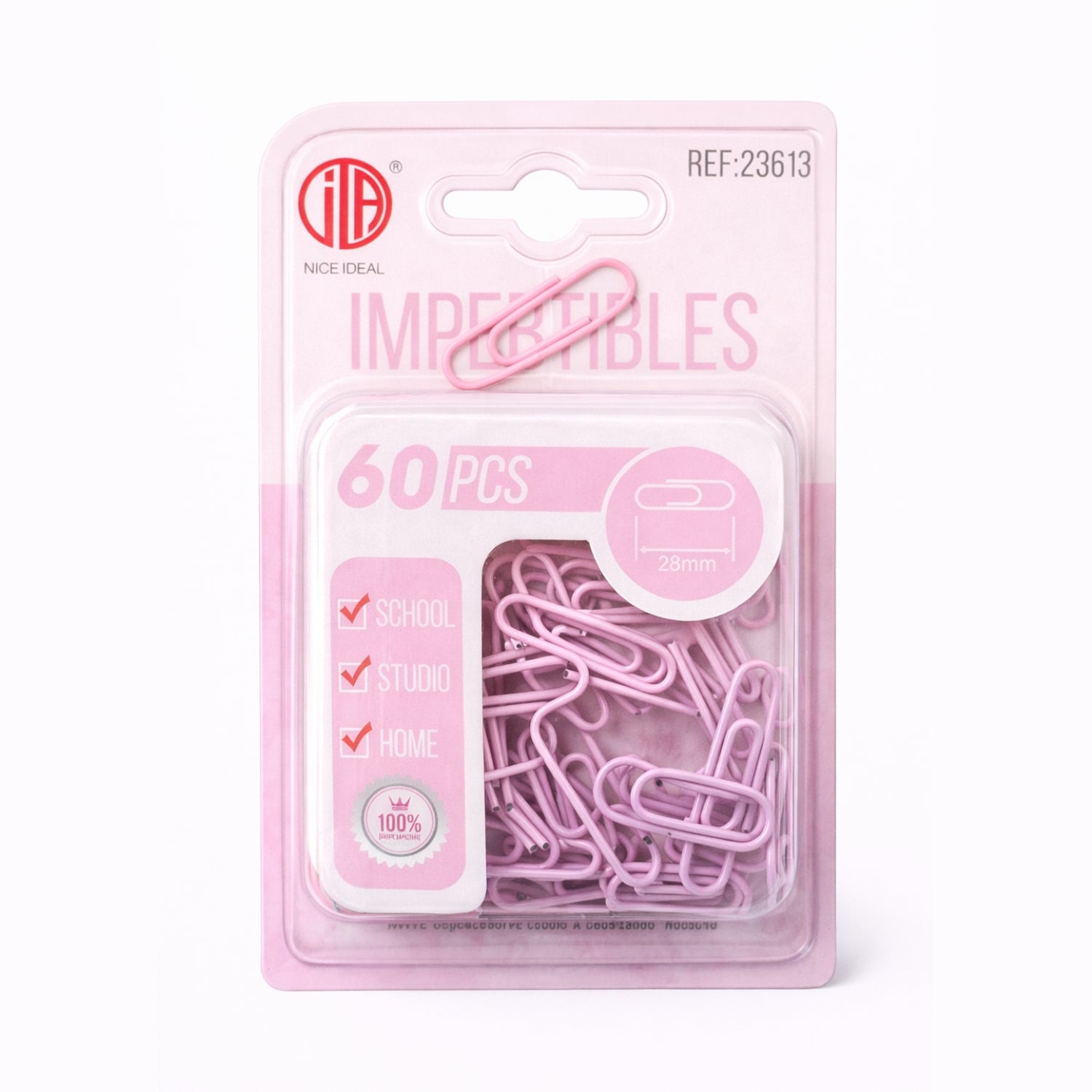 Set 60 Clips Metálicos 28mm Oficina Escolar | Disparo.cl