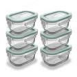 Set 6 Contenedores Hermeticos Allegra Vidrio 150mL Rectangular | Disparo.cl