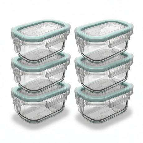 Set 6 Contenedores Hermeticos Allegra Vidrio 150mL Rectangular | Disparo.cl
