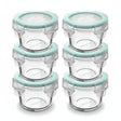 Set 6 Contenedores Hermeticos Allegra Vidrio 165mL Redondo | Disparo.cl