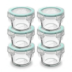 Set 6 Contenedores Hermeticos Allegra Vidrio 165mL Redondo | Disparo.cl