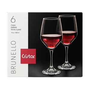 Set 6 Copas Vino Brunello 408 Ml Cristar caja