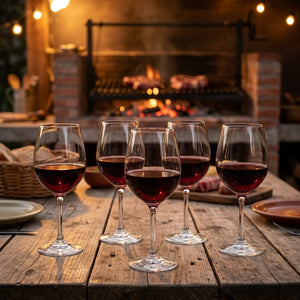 Set 6 Copas Vino Brunello 408 Ml Cristar imagen real en una mesa