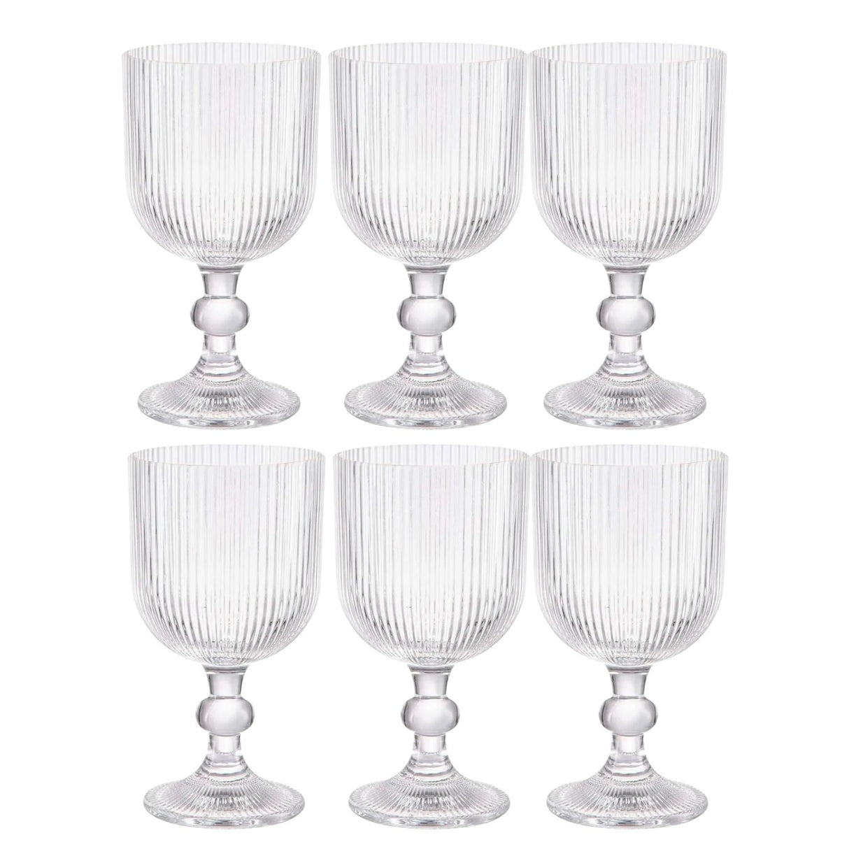 Set 6 Copas Vino Talladas 360mL Lisa Allegra De Vidrio | Disparo.cl