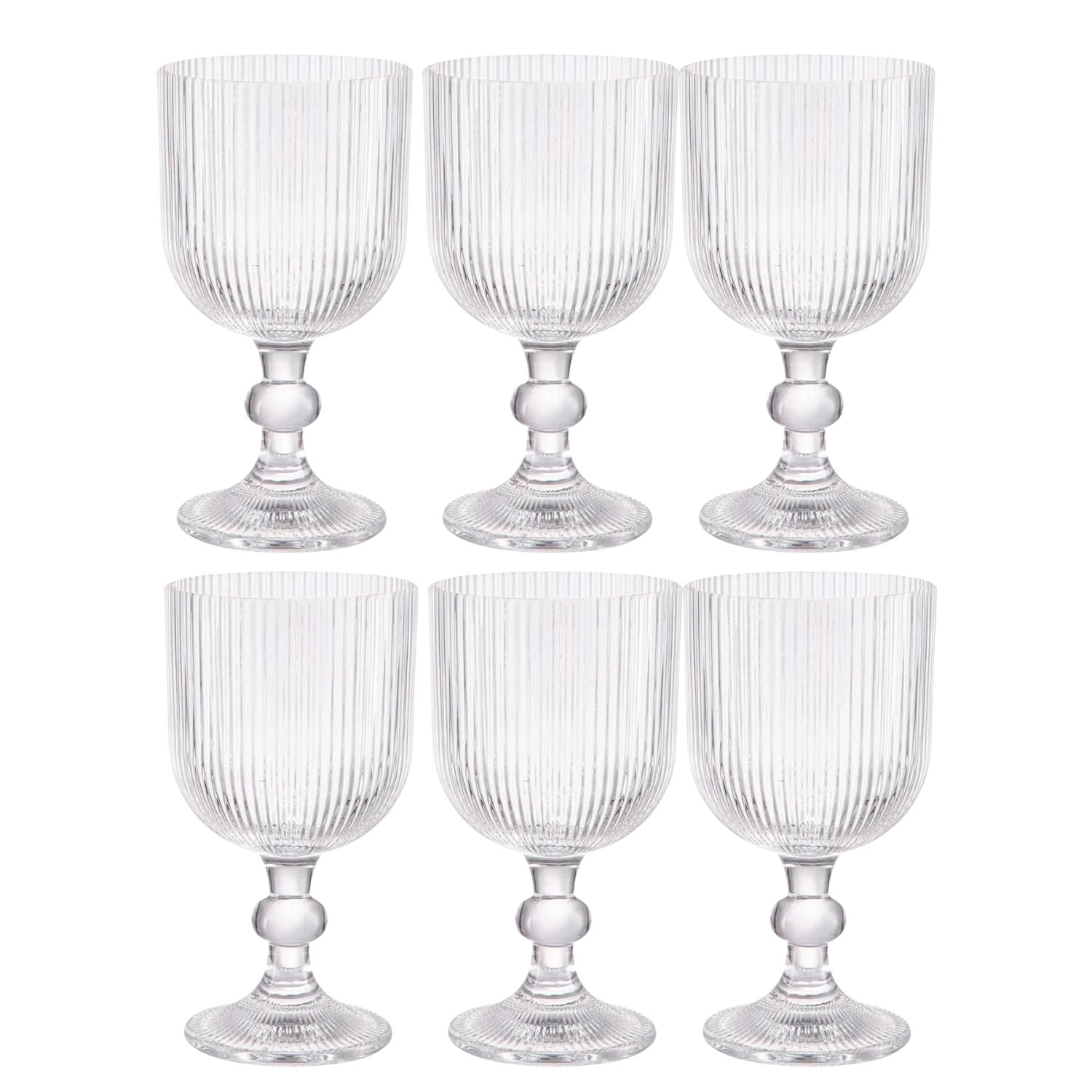Set 6 Copas Vino Talladas 360mL Lisa Allegra De Vidrio | Disparo.cl