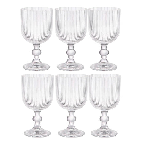 Set 6 Copas Vino Talladas 360mL Lisa Allegra De Vidrio | Disparo.cl