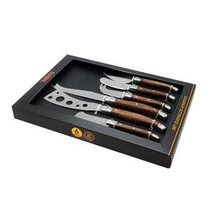 Set 6 Cuchillos Aperitivo Wayu en fondo blanco en caja costado | Disparo.cl