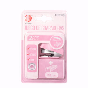 Set Corchetera con Corchetes Nº10 Oficina Escolar | Disparo.cl