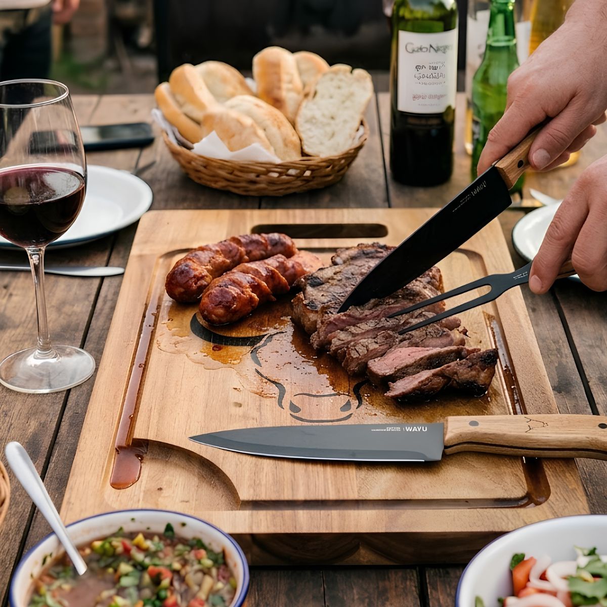 Set Tabla Cuchillo Tenedor PRM Acero Inoxidable Wayu lifestyle | Disparo.cl