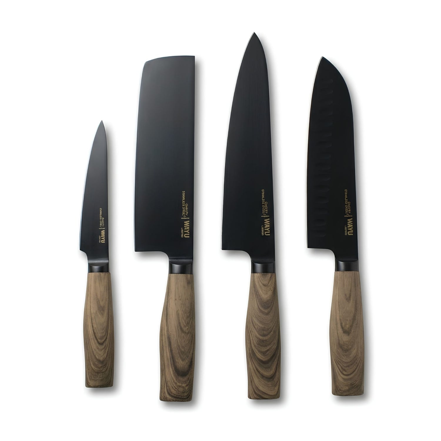 Set de 4 Cuchillos con Soporte Wayu ifondo blanco cuchillos