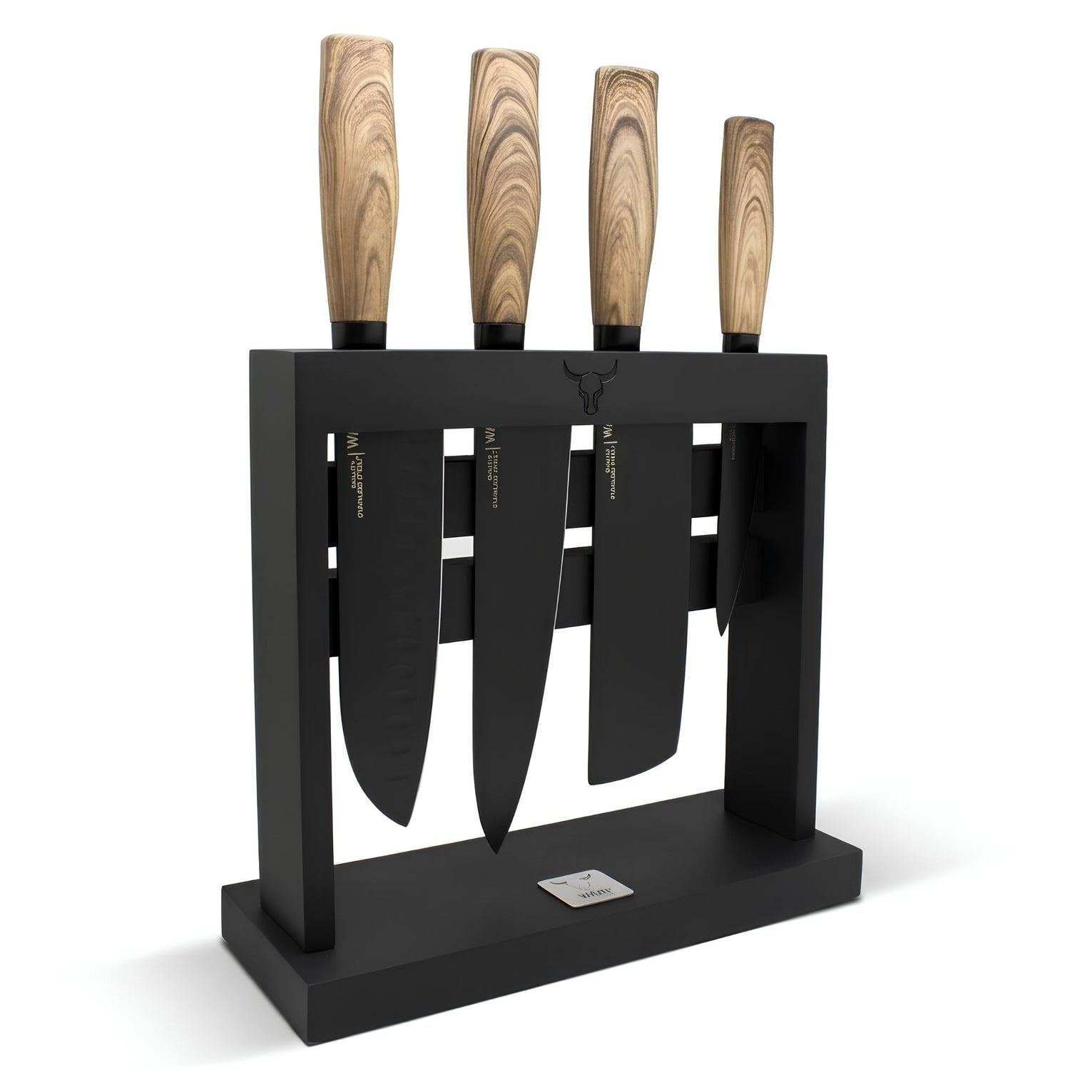 Set de 4 Cuchillos con Soporte Wayu ifondo blanco de lado