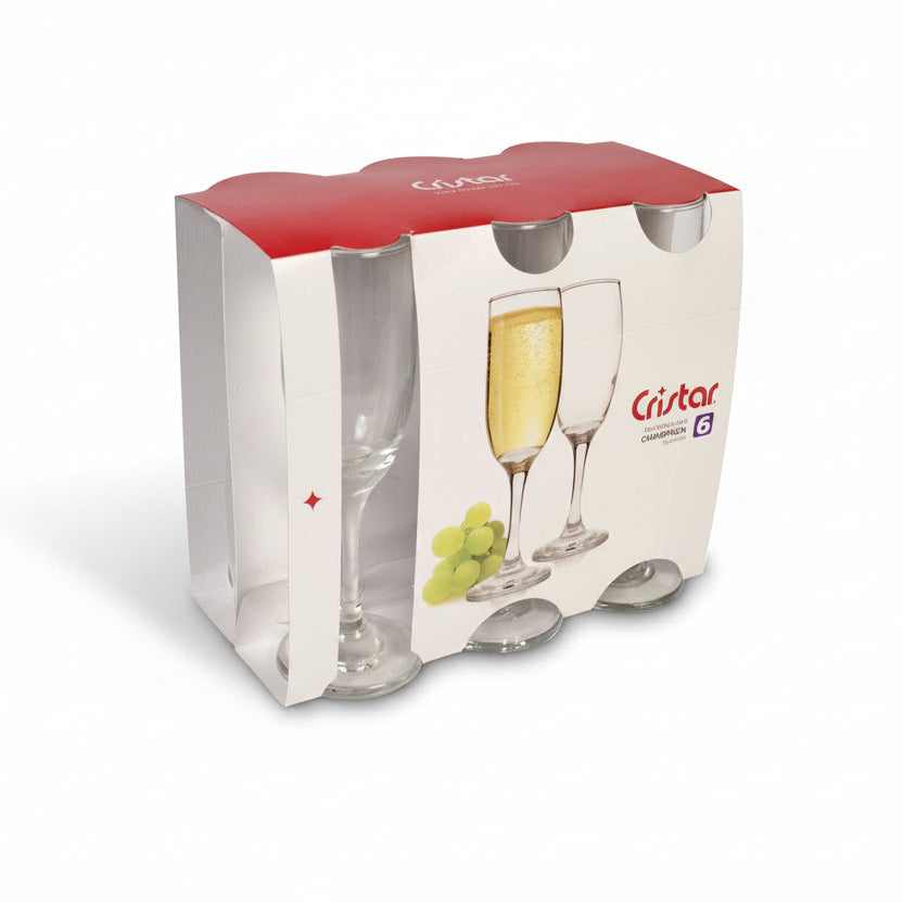 Set de 6 Copas Champagne 176 mL Versalles Cristar caja
