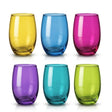 Set de 6 Vasos Mikonos Full Color 460ml Cristar fondo blanco | Disparo.cl