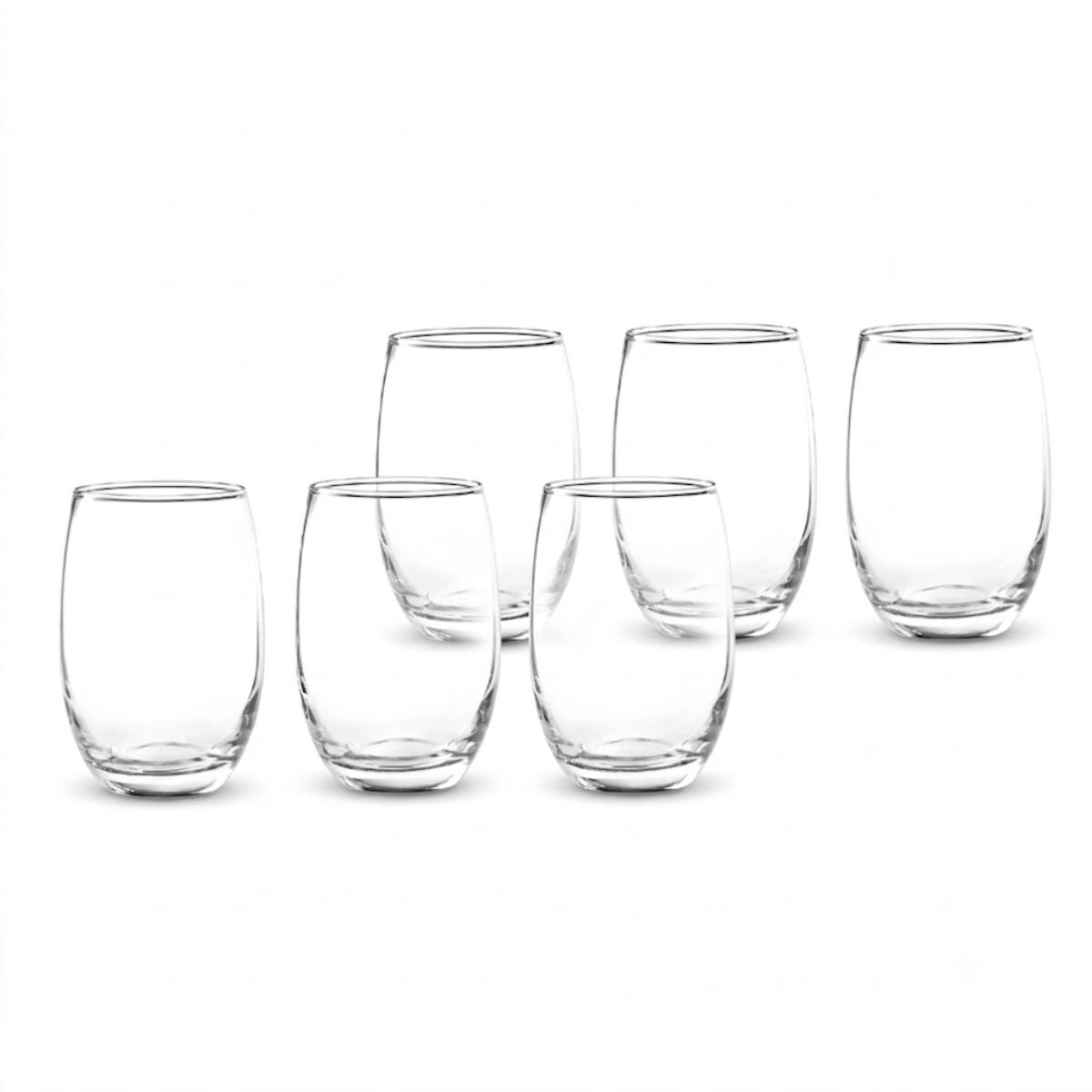 Set de 6 Vasos Mikonos de 460ml Cristar fondo blanco | Disparo.cl