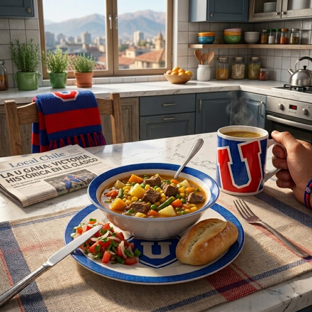 Set de Desayuno 3 Piezas Universidad de Chile imagen realista