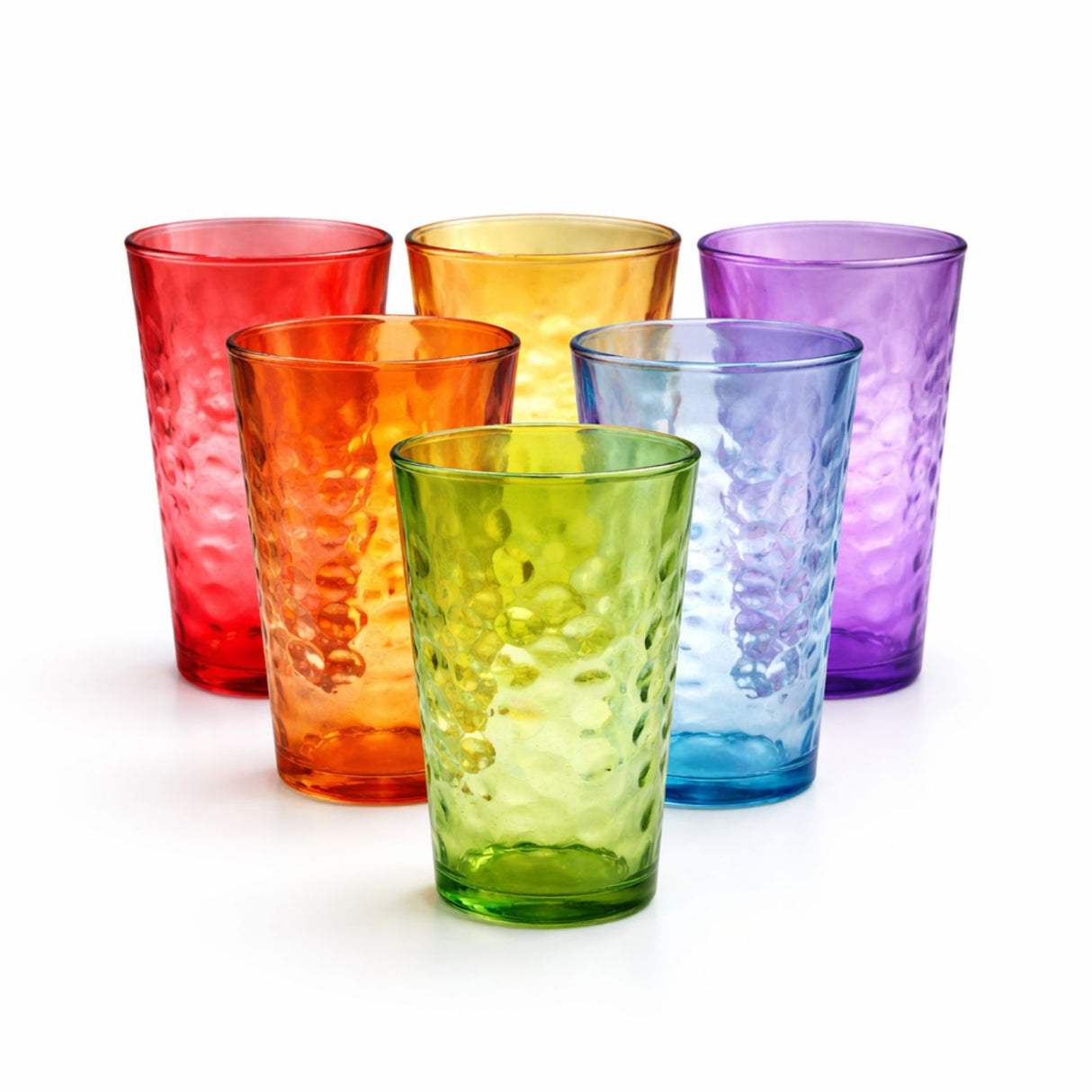 Set 6 Vasos Altos Mixed 465 mL Vidrio Full Color Allegra | Disparo.cl