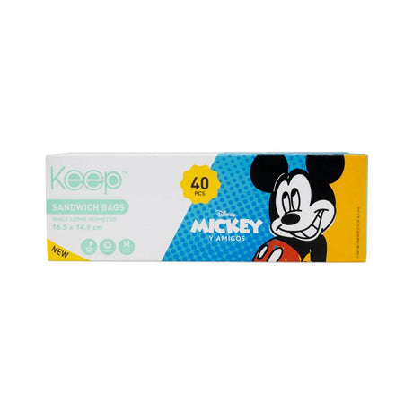 Pack 40 Bolsas Sandwich Hermeticas Cierre Doble Mickey