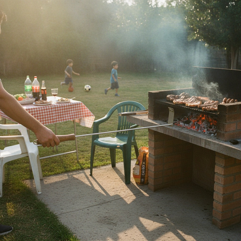 Atizador Parrilla BBQ Acero Mango Madera Colgable Wayu