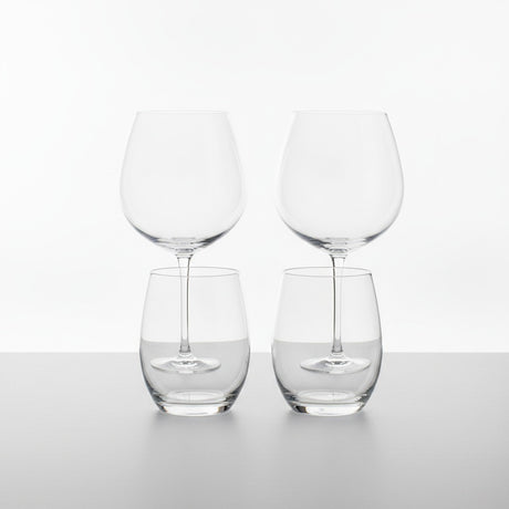 Set 4 Copas Aperitivo 640mL + 4 Vasos Redondos 580mL Wayu